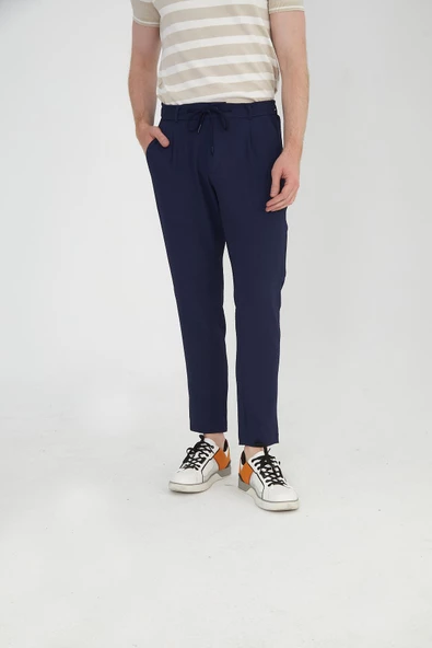 Erkek Regular Fit Fermuarlı ve Bağcıklı Rahat Jogger Pantolon - 10