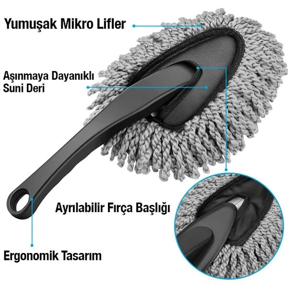 Polham 6 Parçalı Araba, Motorsiklet İçin Detaylı Temizleme Seti, Oto Bakım Seti, Mikrofiber Set - 3