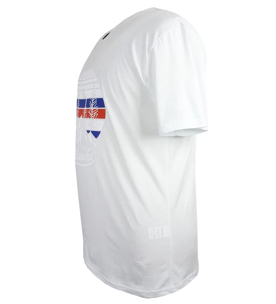 Baskılı Erkek Büyük Beden Bisiklet Yaka Tişört Beyaz - 2