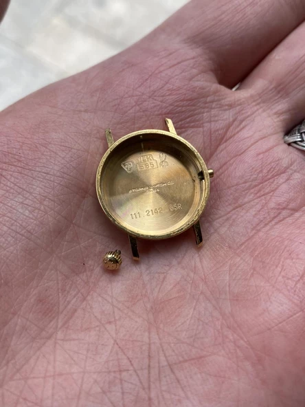 Eterna 23.7 mm Deri Kordon 14K Altın Kadın Kol Saati 2.El - Resim 7