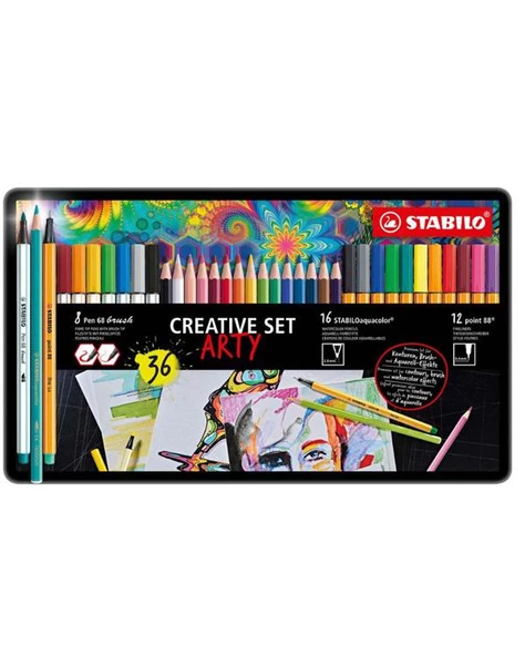 Stabilo Kreatif Set Arty 36 Renk Metal Kutu