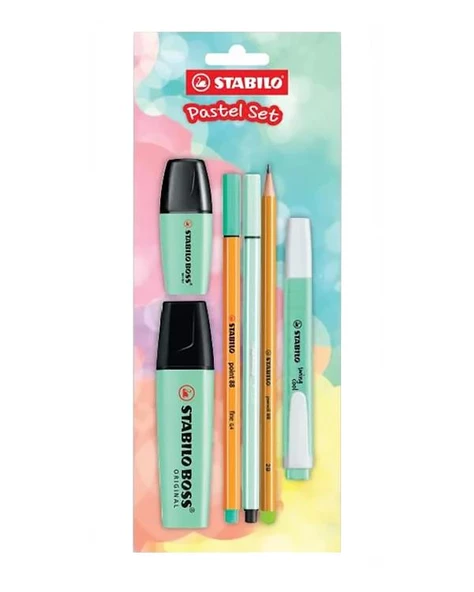 Stabilo 6lı Yeşil Tek Renk Pastel Kalem Seti