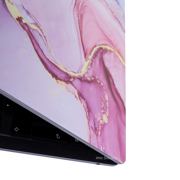 Macbook Pro Kılıf 13inç M1-M2 Koruyucu Sticker Laptop Kaplama A2338 ile Uyumlu Marble14 - 12