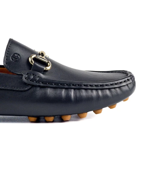 Gordion Siyah Hakiki Deri Erkek Loafer Ayakkabı - 5