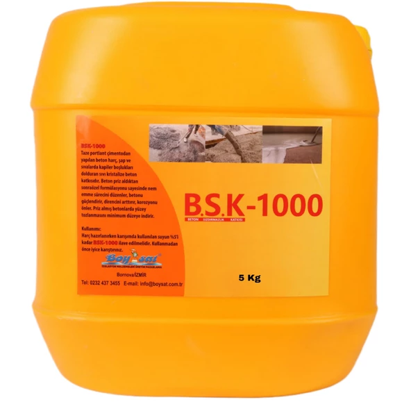 B.S.K-1000  Sızdırmaz Beton Katkısı 5 Kg