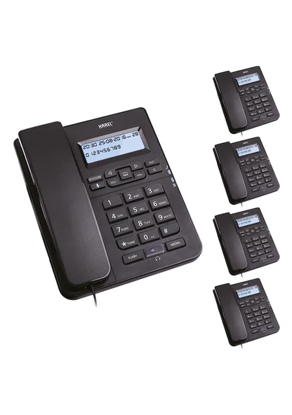 Karel TM145 Siyah Ekranlı Masaüstü Kablolu Telefon 5'li Fırsat Paketi - Resim 3