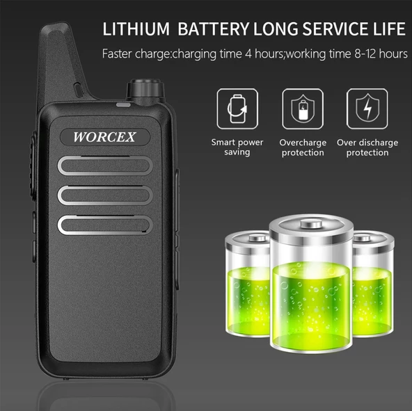 Worcex LK-66 Açık Alan 15Km Mesafeli Pmr Telsiz (Tekli Paket) - Resim 2