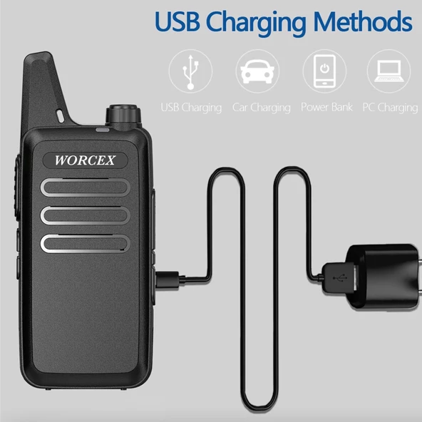 Worcex LK-66 Açık Alan 15Km Mesafeli Pmr Telsiz (Tekli Paket) - Resim 3