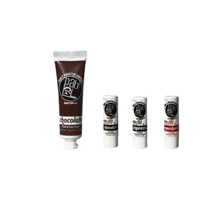 Chocolate El Kremi ve Chocolate Lip Balm – Espresso Lip Balm – Macchiato Lip Balm Seti