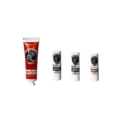 Macchiato El Kremi ve Chocolate Lip Balm – Espresso Lip Balm – Cappuccino Lip Balm Seti