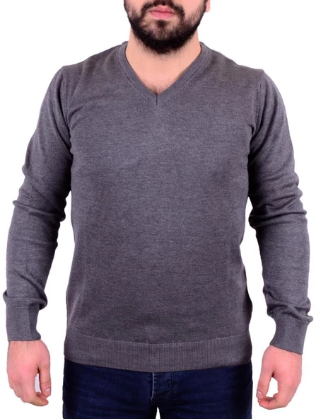 Twister 3622 Gri Melanj V Yaka Erkek Kazak - 2