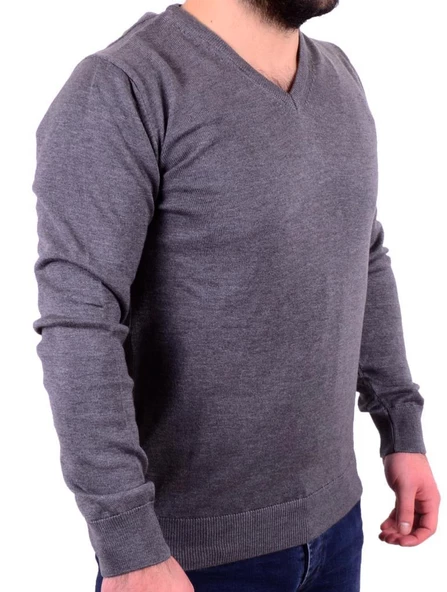 Twister 3622 Gri Melanj V Yaka Erkek Kazak - 3