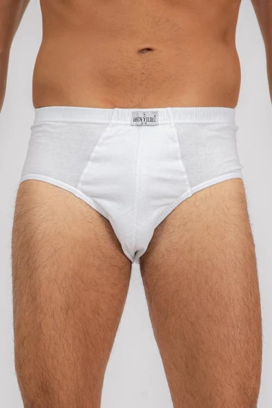 ÖREN YILDIZ 5002-3  3'LÜ PAKET %100 PAMUK ERKEK BEYAZ KÜLOT - 3