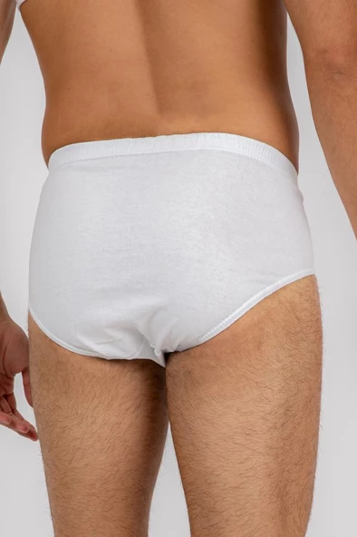 ÖREN YILDIZ 5002-3  3'LÜ PAKET %100 PAMUK ERKEK BEYAZ KÜLOT - 4