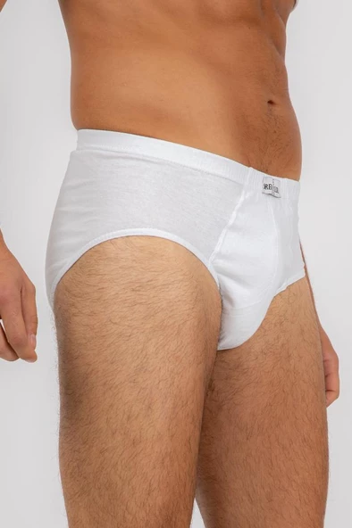 ÖREN YILDIZ 5002-3  3'LÜ PAKET %100 PAMUK ERKEK BEYAZ KÜLOT - 2