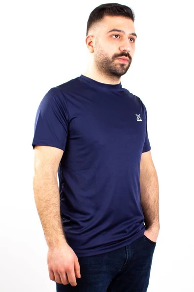 Kinetix SN-225 Neck Lacivert Günlük Erkek Bisiklet Yaka Tişört - 2