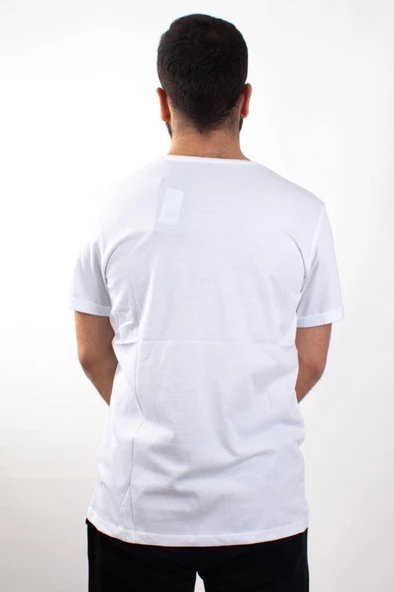 TWİSTER JEANS 1827 BEYAZ V  YAKA ERKEK T-SHİRT - 4