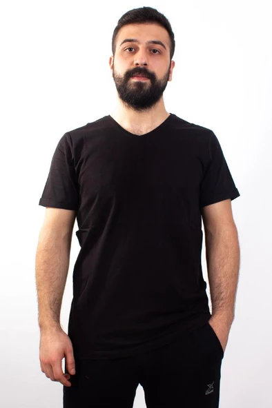 TWİSTER JEANS 1827 SİYAH V  YAKA ERKEK T-SHİRT - 3