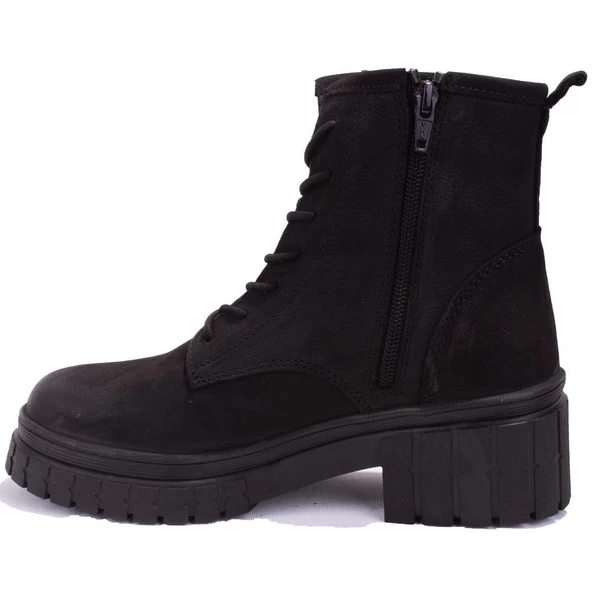 Hammer Jack 10220832 Argun Siyah Nubuk Ortopedik Günlük Deri Kadın Bot - 7