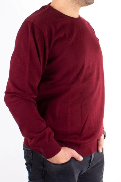 Twister 3621 Bordo Bisiklet Yaka Büyük Beden Erkek Kazak - 2