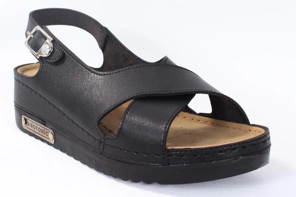 Dagoster DZA37-3031 Siyah Günlük Ortopedik Kadın Sandalet - 2