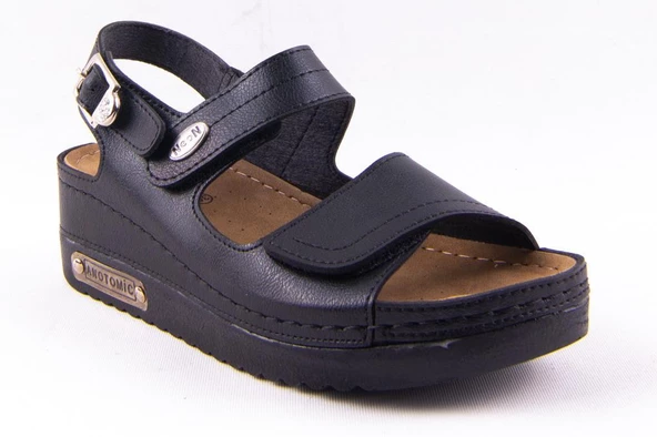 Dagoster DZA37-3014 Siyah Günlük Ortopedik Kadın Sandalet - 2
