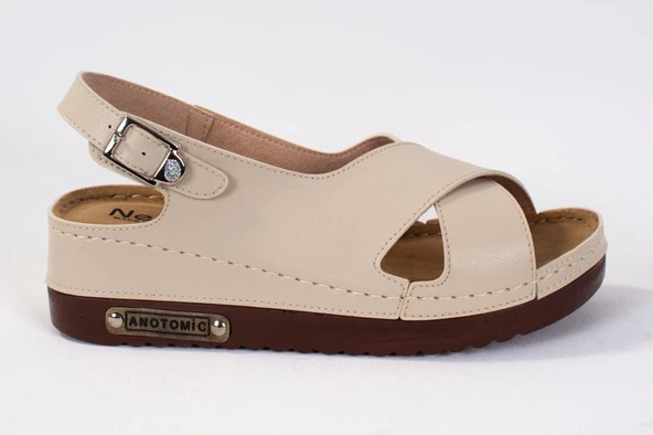 Dagoster DZA37-3031 Bej Günlük Ortopedik Kadın Sandalet - 3