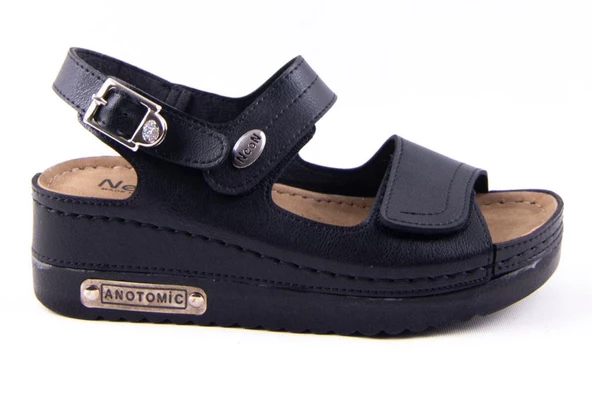 Dagoster DZA37-3014 Siyah Günlük Ortopedik Kadın Sandalet - 3