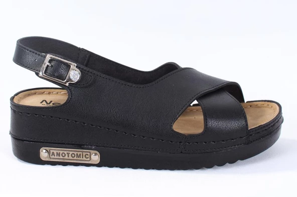 Dagoster DZA37-3031 Siyah Günlük Ortopedik Kadın Sandalet - 3