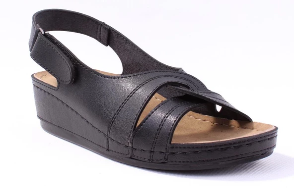 Dagoster DZA37-1817 Siyah Günlük Ortopedik Kadın Sandalet - 2