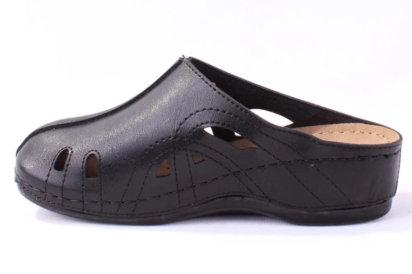 Dagoster DZA37-1801 Siyah Günlük Ortopedik Burun Kapalı Kadın Terlik