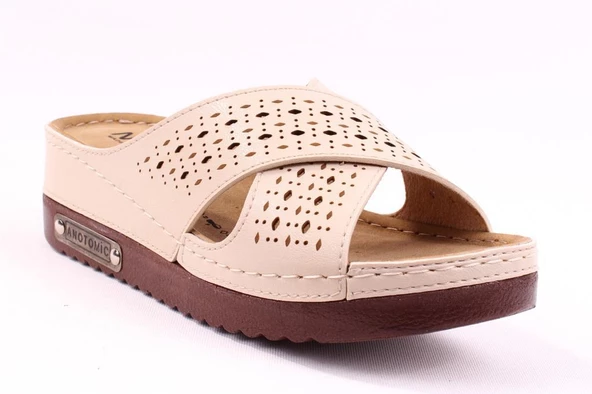 Dagoster DZA37-3025 Bej Günlük Ortopedik Kadın Terlik - 2