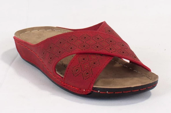 Dagoster DZA37-513 Kırmızı Günlük Ortopedik Kadın Terlik - 2