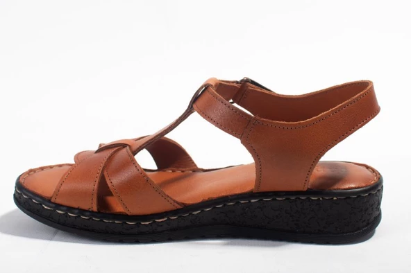 Dagoster DZA07-60021015 Taba Günlük Ortopedik Deri Kadın sandalet - 3