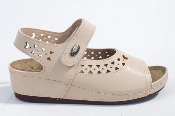 Dagoster DZA37-1818 Bej Günlük Ortopedik Kadın Sandalet - 3