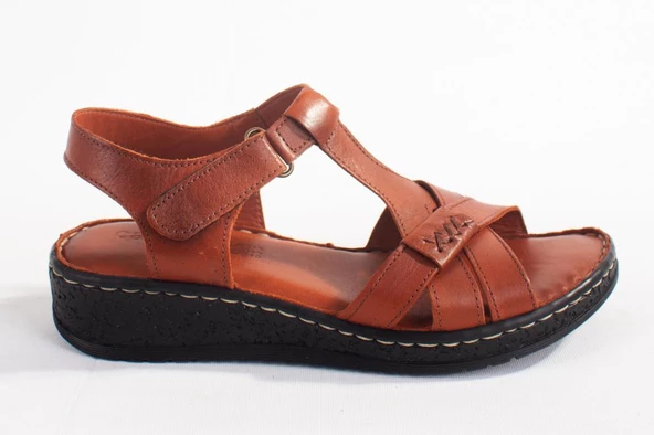 Dagoster DZA07-60021011 Taba Günlük Ortopedik Deri Kadın sandalet - 3