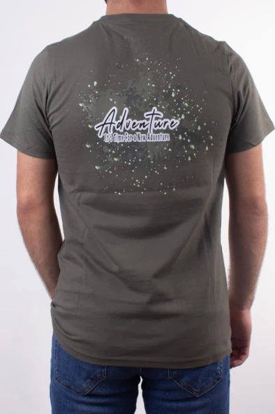 Kinetix SN-747 Amari Haki Günlük Erkek Bisiklet Yaka Tişört - 4