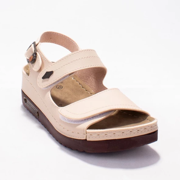 Dagoster DZA37-3014 Bej Günlük Ortopedik Kadın Sandalet - 2