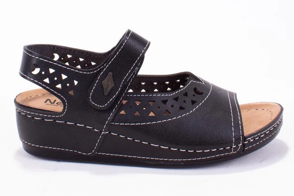 Dagoster DZA37-1818 Siyah Günlük Ortopedik KadınSandalet - 3