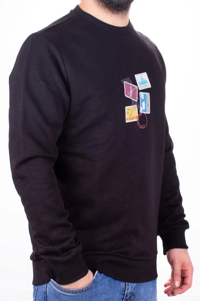 Twister 1929 Siyah Bisiklet Yaka Erkek Sweat - 2