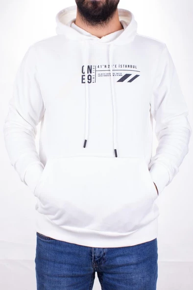 Twister 1910 Ekru  Kapüşonlu Erkek Sweatshirt - 3