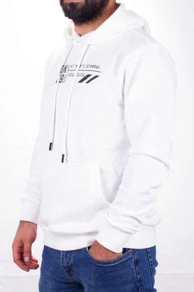 Twister 1910 Ekru Kapüşonlu Erkek Sweatshirt
