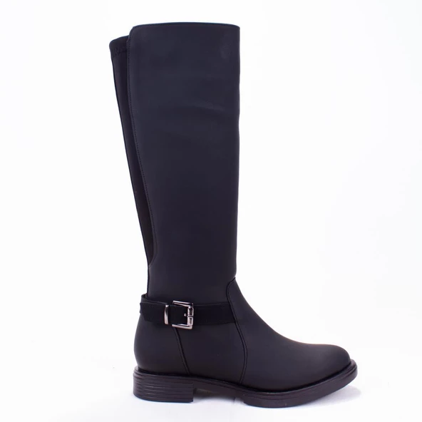 Dagoster DZA07-43621910 Siyah Günlük Streçli Düz Topuk Kadın Çizme - 3