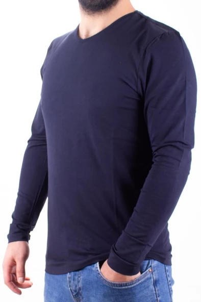 Twister 1881 Lacivert V Yaka Uzunkol Erkek Sweat