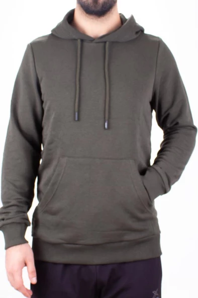 Twister 2732 Haki Kapüşonlu Erkek Sweatshirt - 3