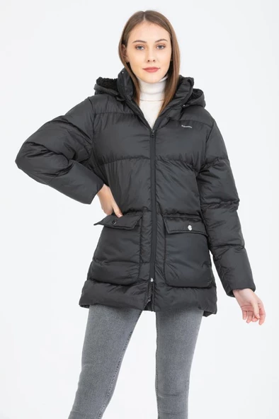 Kinetix Bella Coat Siyah Günlük Kadın Şişme Kaban - 2