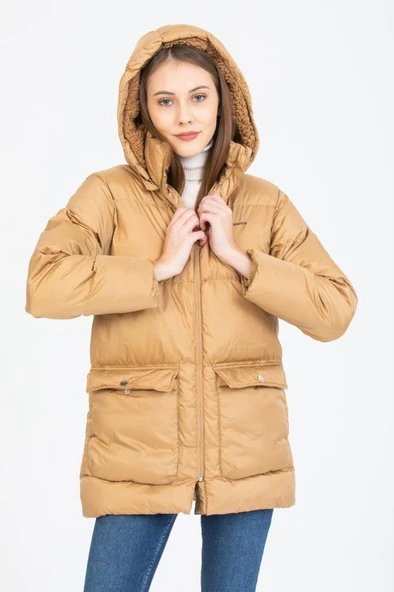 Kinetix Bella Coat Kamel Günlük Kadın Şişme Kaban - 2