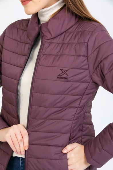 Kinetix SN659 Basıc Padded Coat Mürdüm Günlük Kadın Şişme Mont - 4