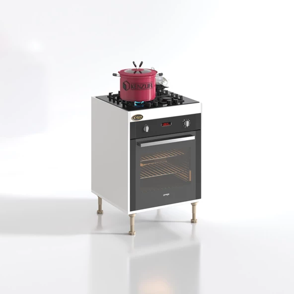 Kenzlife ankastre modülü kabini lev yaşin byz 89-81X60X56 fırın ocak dolabı ayarlı ayaklı - 2