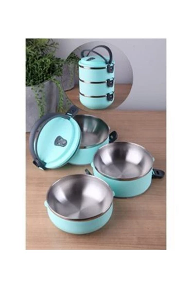 3 Katlı Sızdırmaz Yemek Termosu Sefer Tası Saklama Kabı - 5